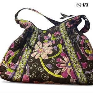 Vera Bradley Floral Shoulder Bag - Brown, Pink, Green